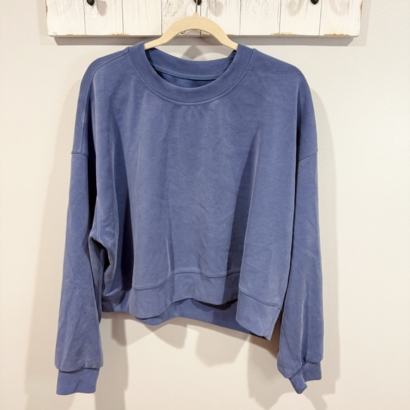 Tops - Lululemon Softstreme Perfectly Oversized Cropped Crew Water Drop Blue Size 14